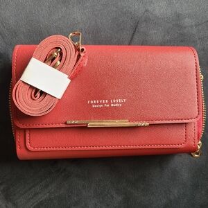 Forever Lovely cellphone crossbody purse - red